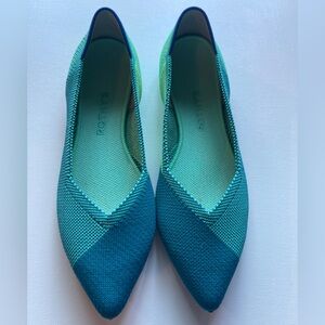 Rothy's Teal "The Point" flats.